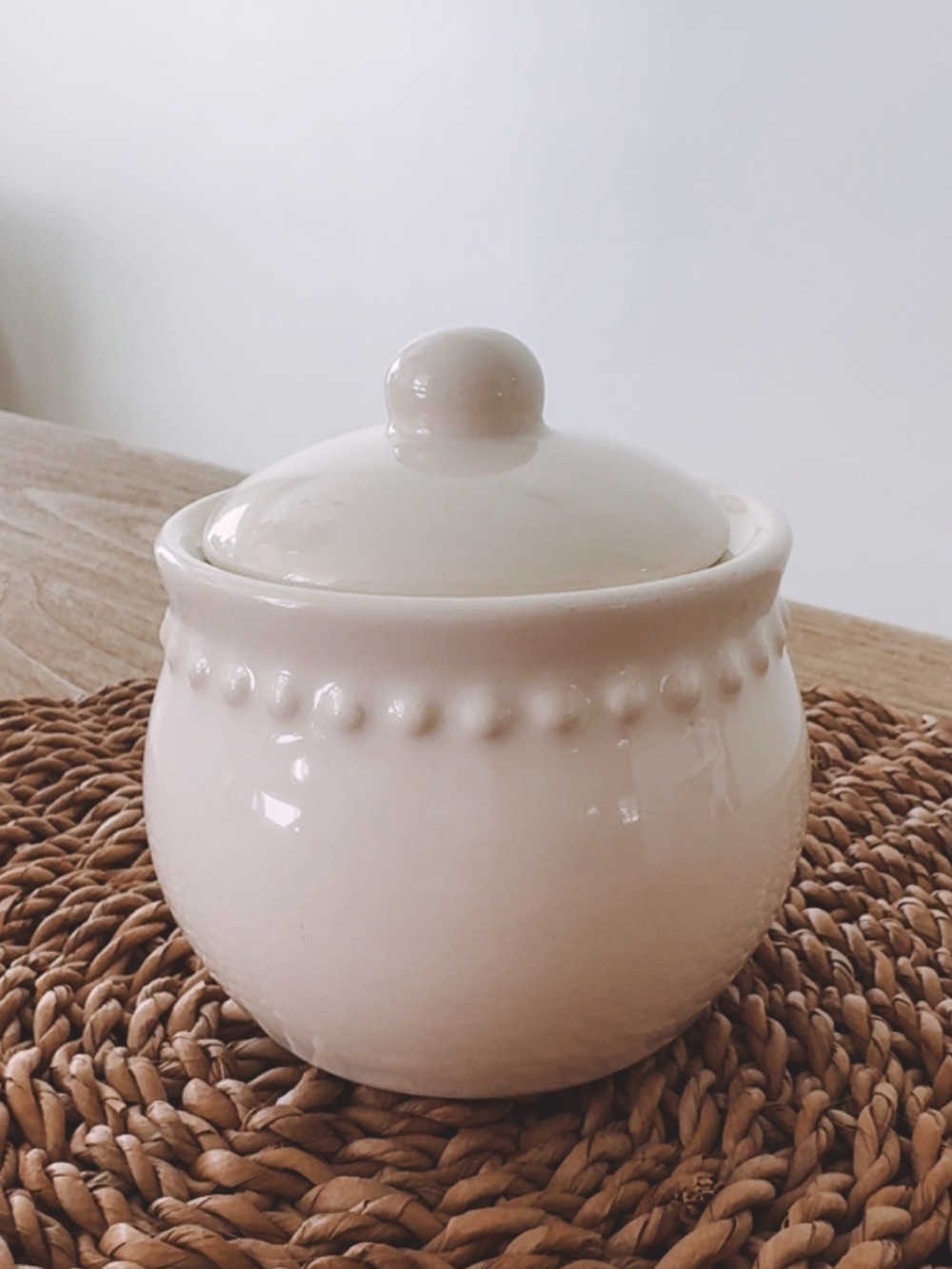 Pottery Barn - Emma Beaded Stoneware Sugar Bowl